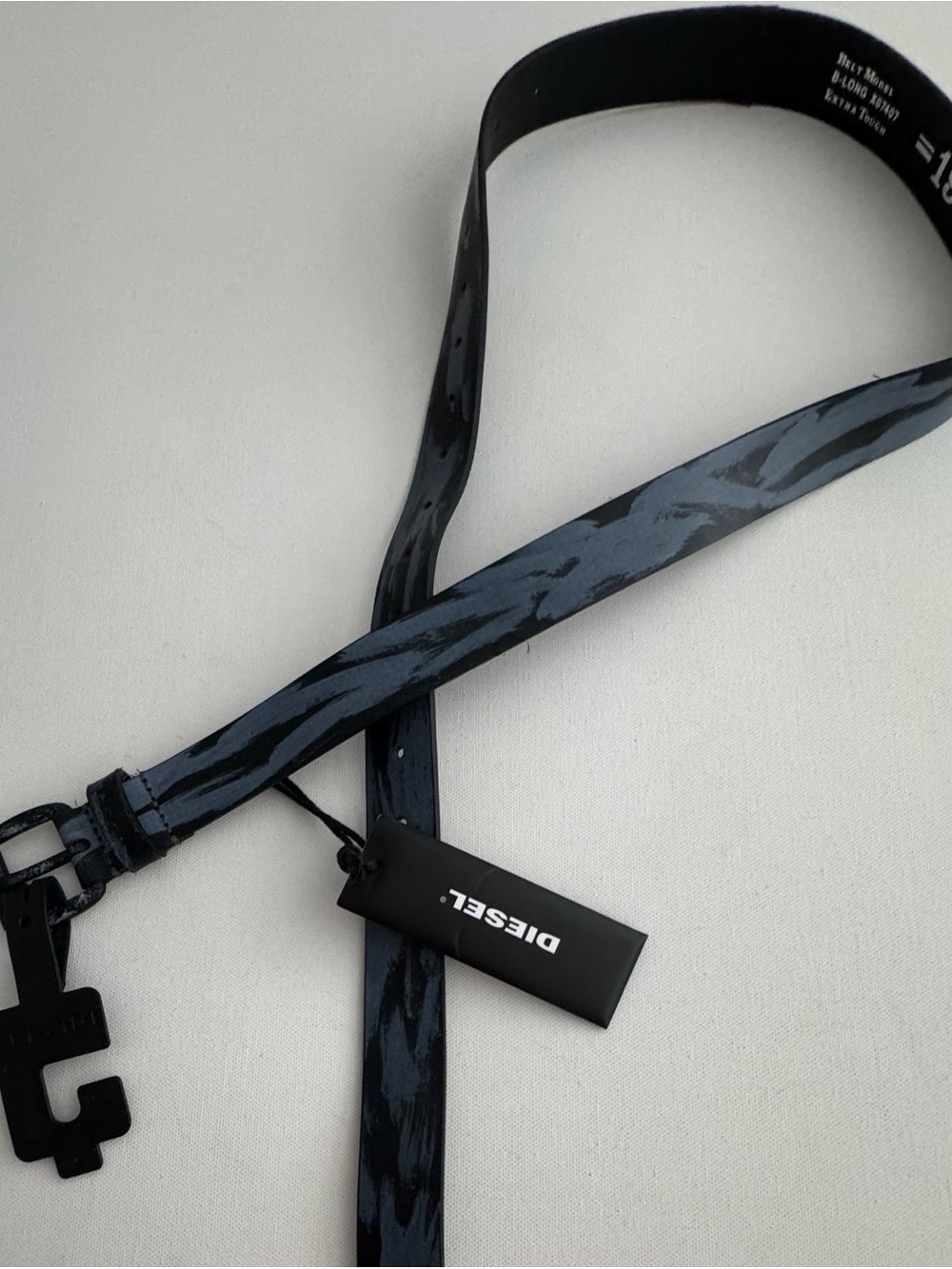 Diesel B-LONG Belt Black Blue Sz 78 NWT - Picture 6 of 10